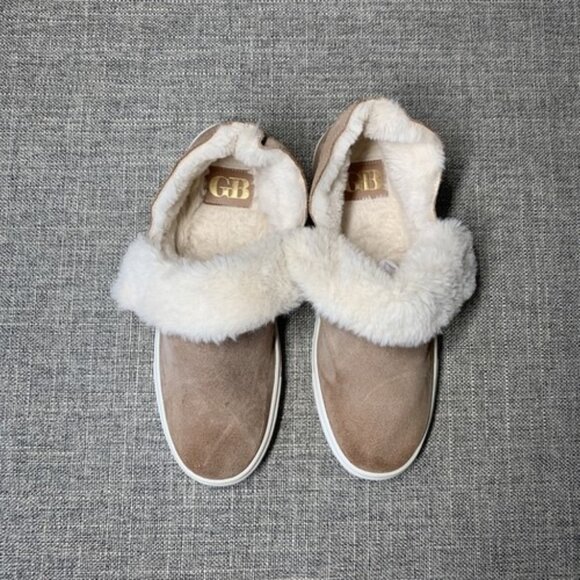 GB Thread-Up Suede Faux Shearling Sneaker Booties Sierra Tan 7 1/2 - Picture 4 of 9